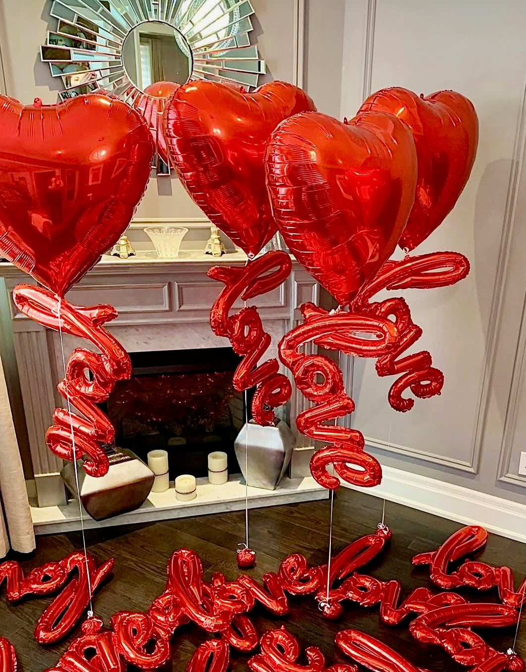 34 inch Heart Balloons with Love