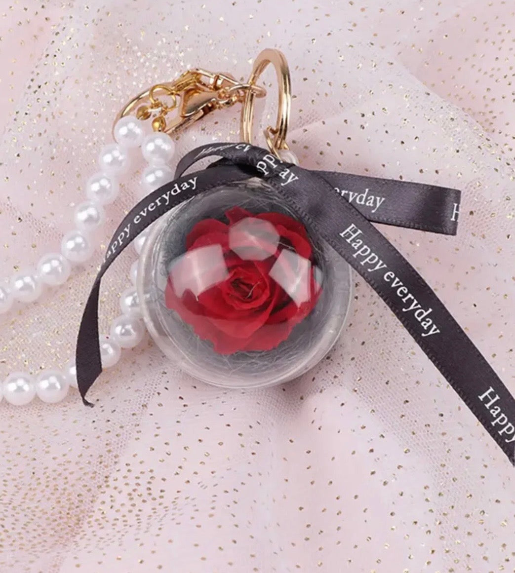 Endless Bloom Red Rose Keychain