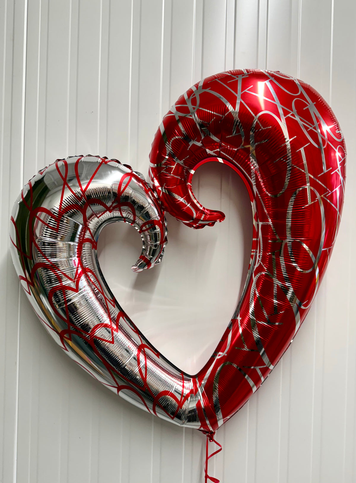 Silver & Red XL Heart